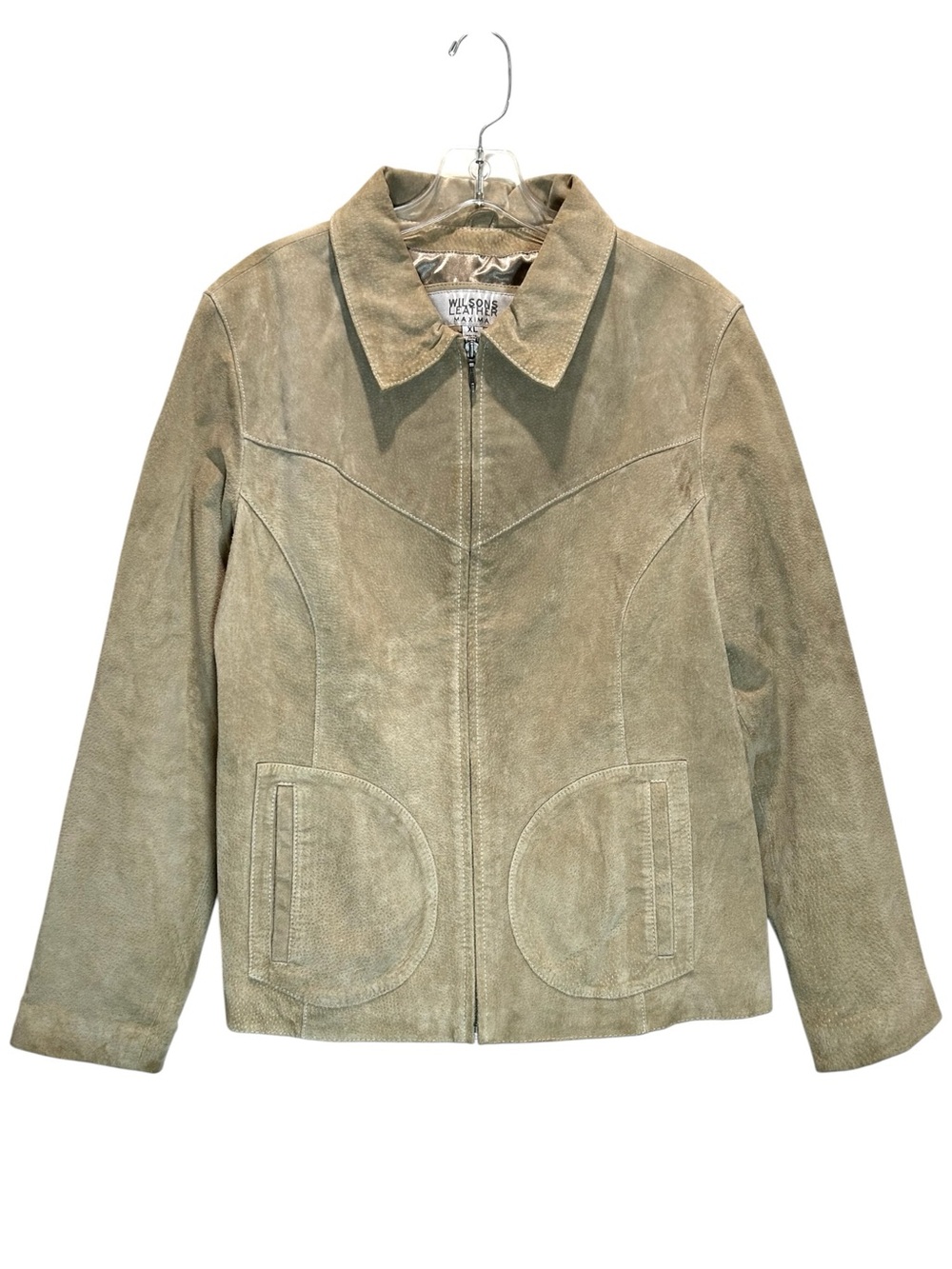 VTG Y2K Wilsons Leather Women’s Maxima Tan Suede Full Zip Western Jacket - XL